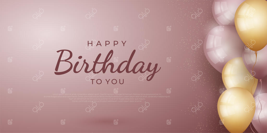 پس‌زمینه جشن تولد با تصویر بالون‌های واقعی