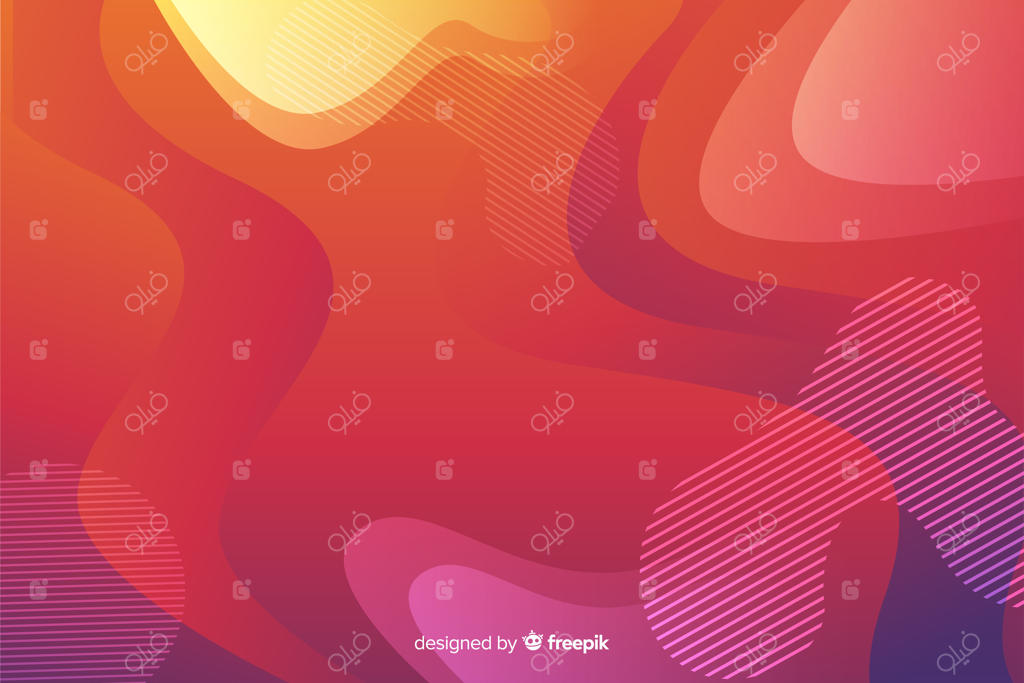 پس‌زمینه با اشکال سیال و رنگارنگ گرادیان‌دار