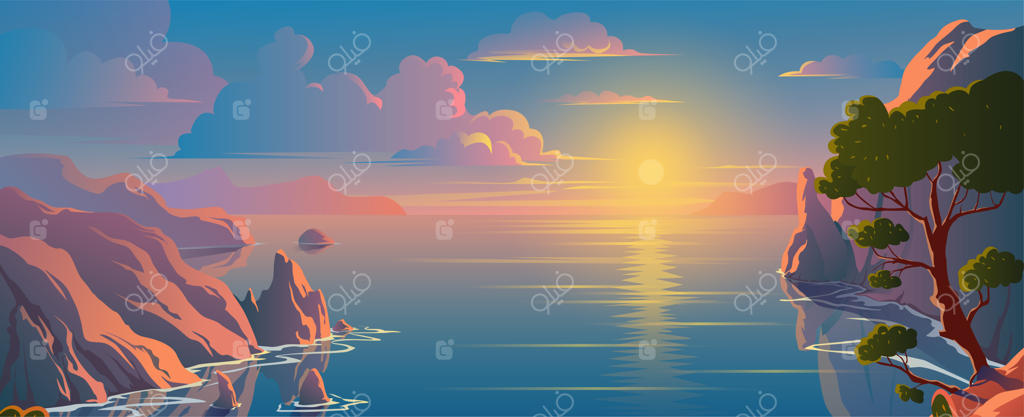 منظره‌های زیبا از قله‌ی کوه با چشم‌انداز ساحلی و غروب رنگارنگ در دل طبیعت