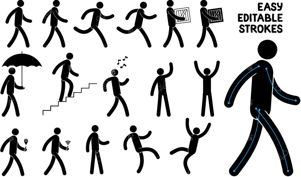 پیکتوگرام آدمک با قابلیت ویرایش آسان