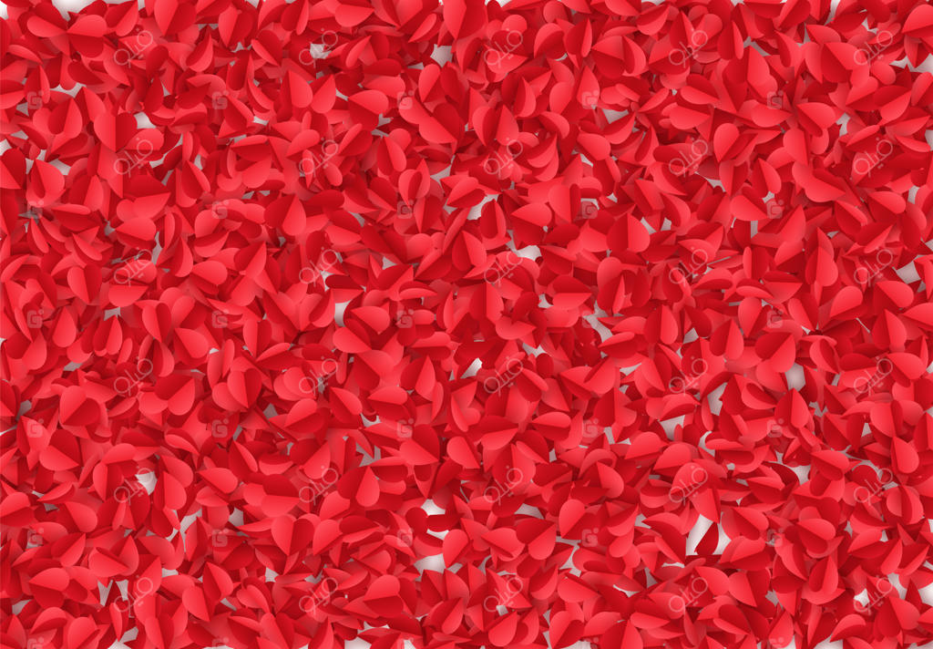 قلب‌های کاغذی قرمز و صورتی بر روی زمینه سفید. تصویر برداری وکتور