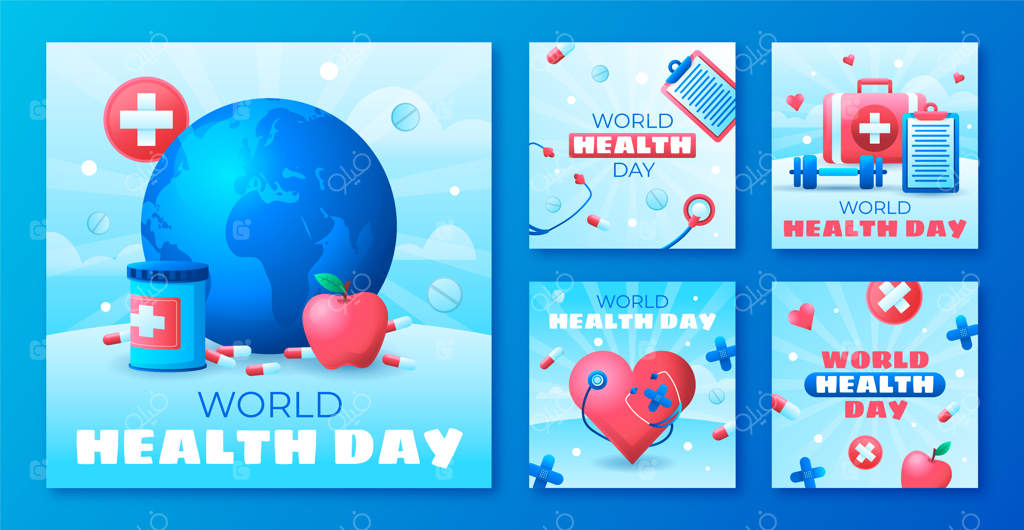 مجموعه پست‌های اینستاگرامی گرادیانی برای جشن روز جهانی سلامت