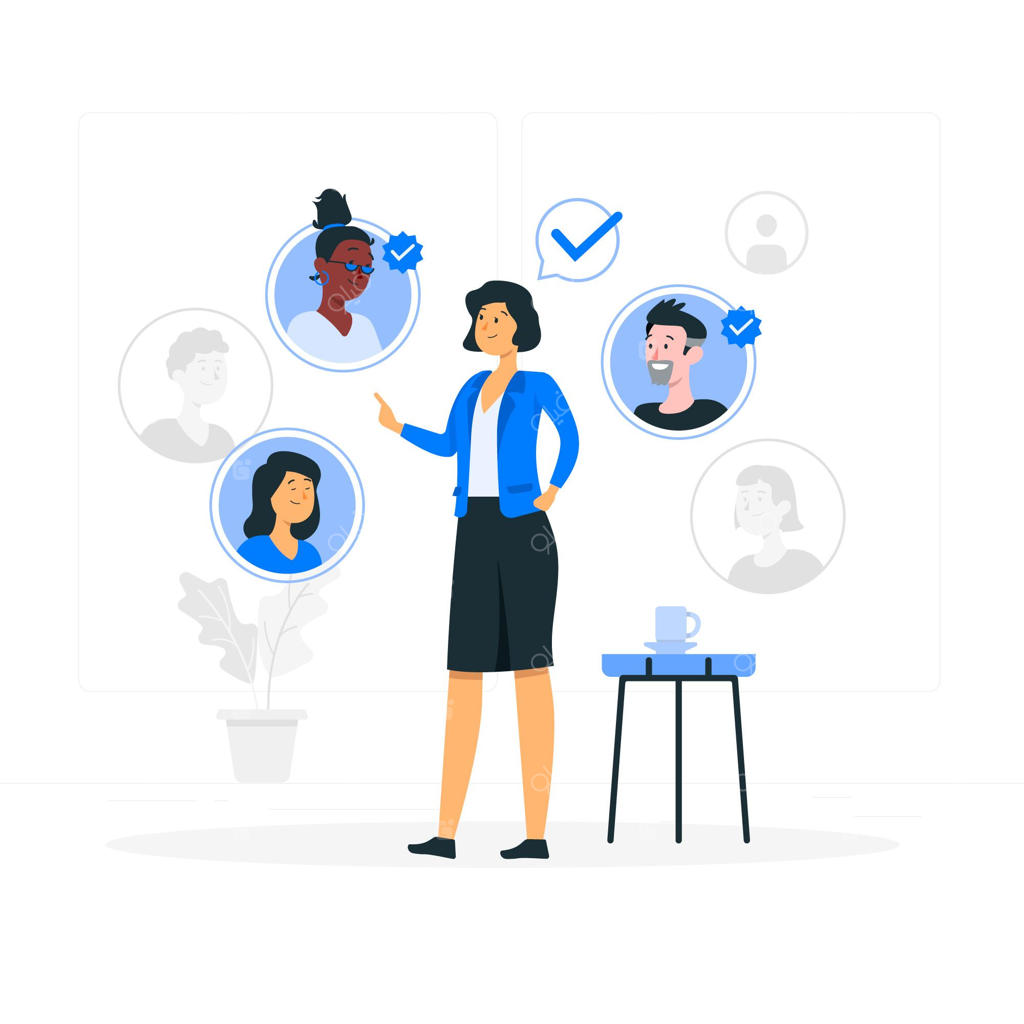 تصویرسازی مفهوم انتخاب تیم