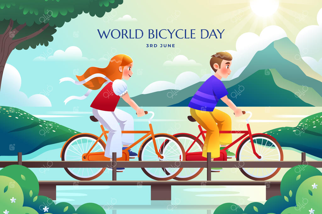 پس‌زمینه روز جهانی دوچرخه با طیف رنگی