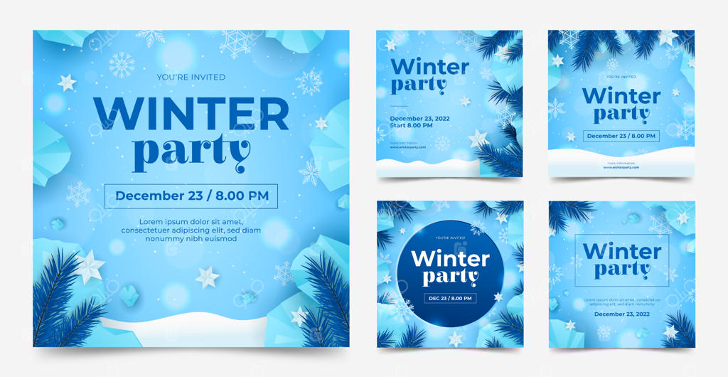 مجموعه پست‌های اینستاگرامی جشن زمستانی