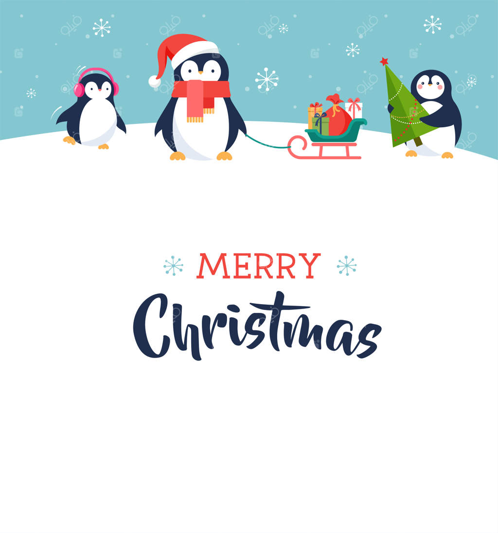 پنگوئن زیبا - کارت تبریک کریسمس مبارک