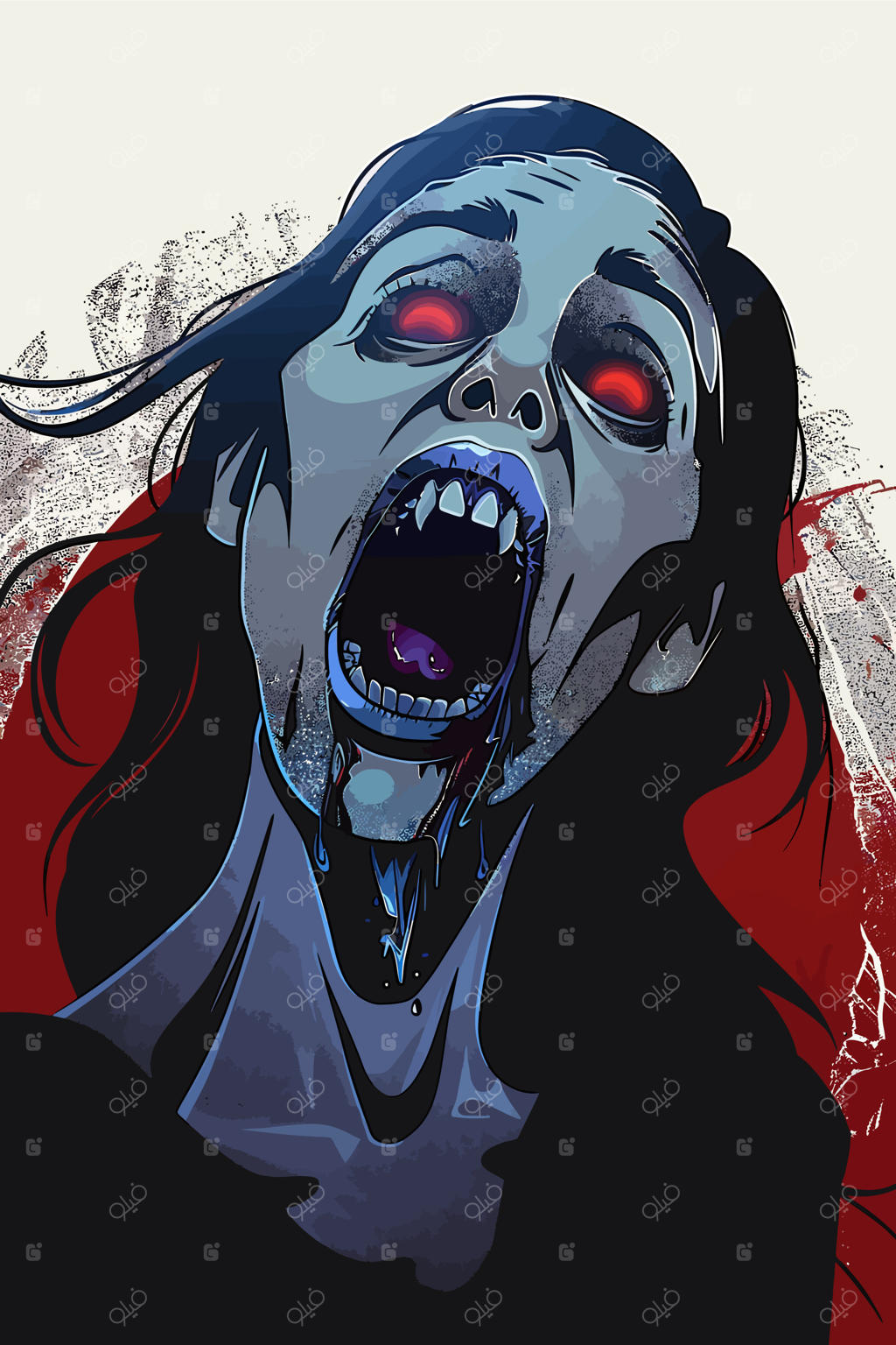 تصویرسازی وکتور پرتره زامبی