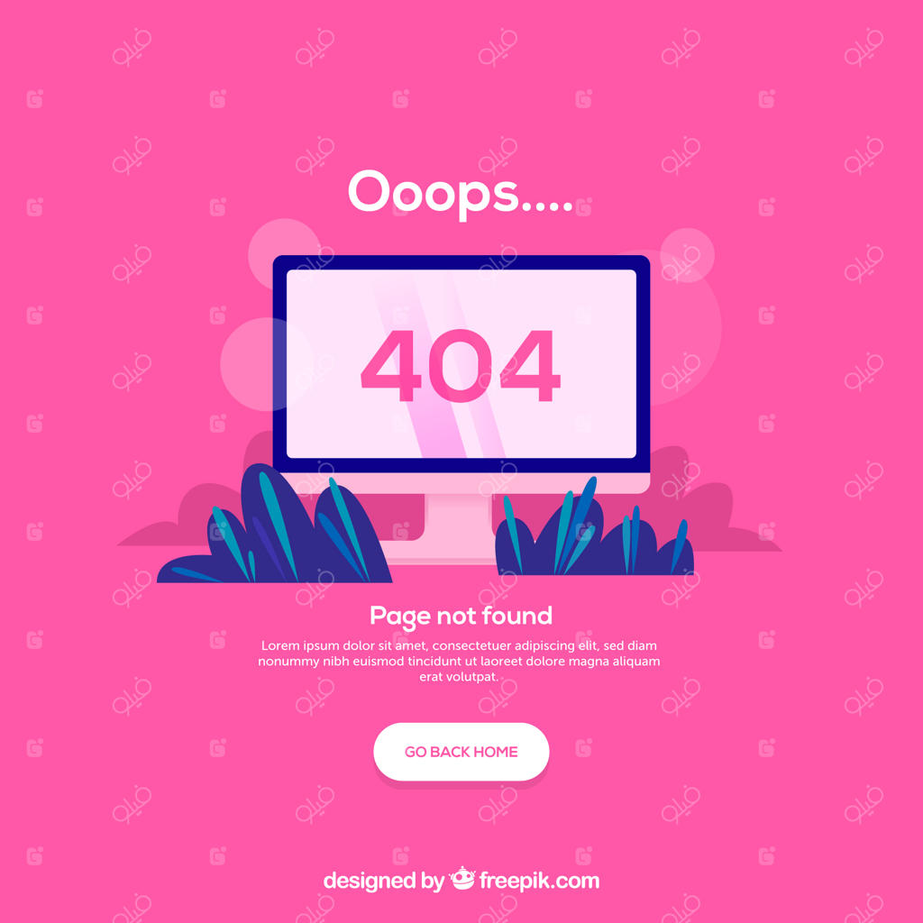 قالب خطای ۴۰۴ با طراحی تخت