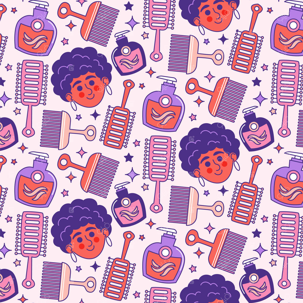 طراحی دستی الگوی آرایشگری