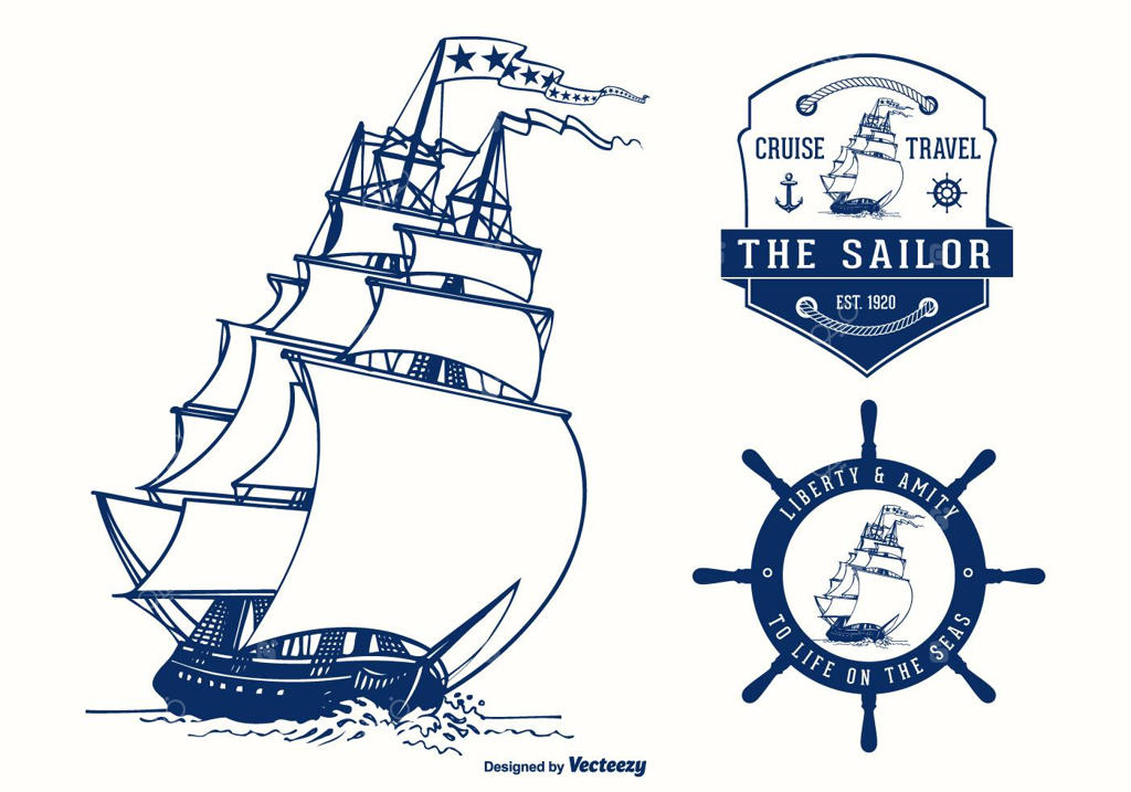 طراحی وکتور نشان‌های کشتی‌های استعماری