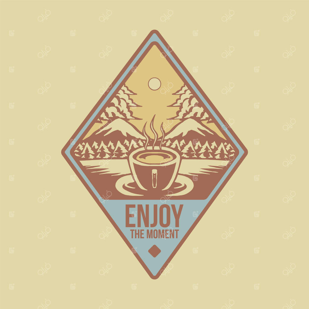 نشان الماس‌مانند فنجان قهوه داغ در دل جنگل