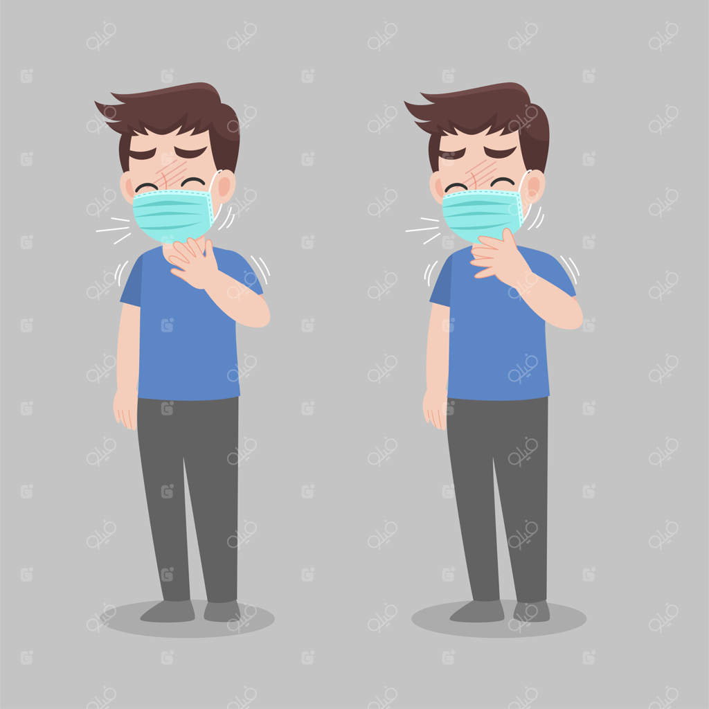 مردی با علائم مختلف بیماری - تب، سرفه، آبریزش بینی