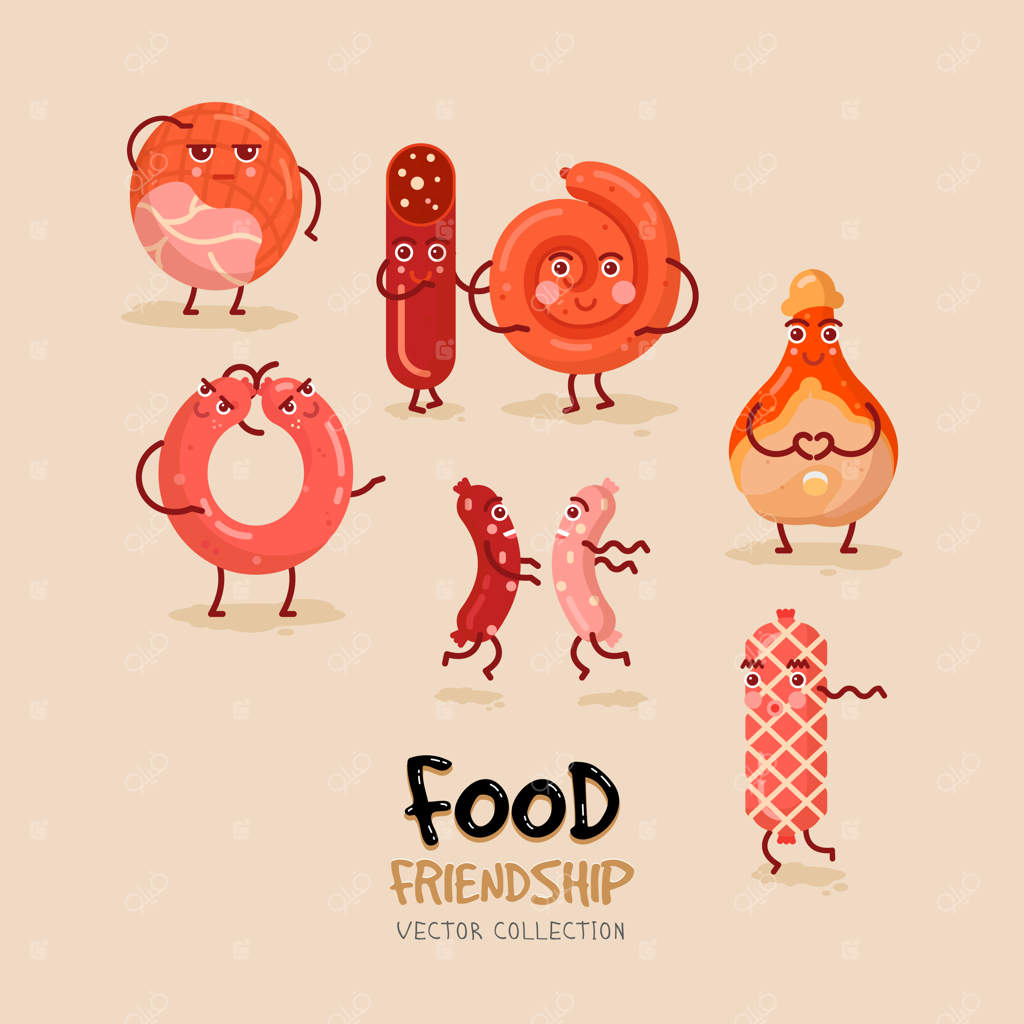 مجموعه‌ای از آیکون‌های دستی گوشت