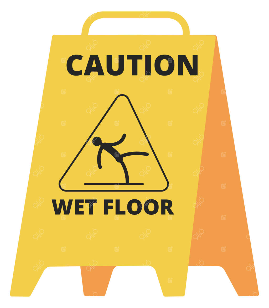 تابلوی کف خیس: علامت هشدار زرد برای لغزندگی