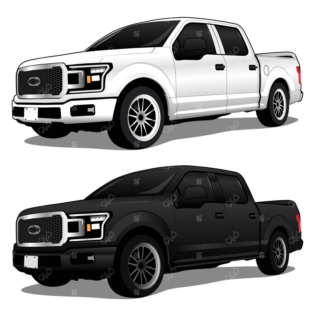 تصویرسازی وکتور وانت واقع‌گرایانه