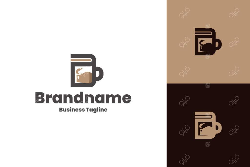 طراحی خلاقانه لوگوی کتاب و قهوه
