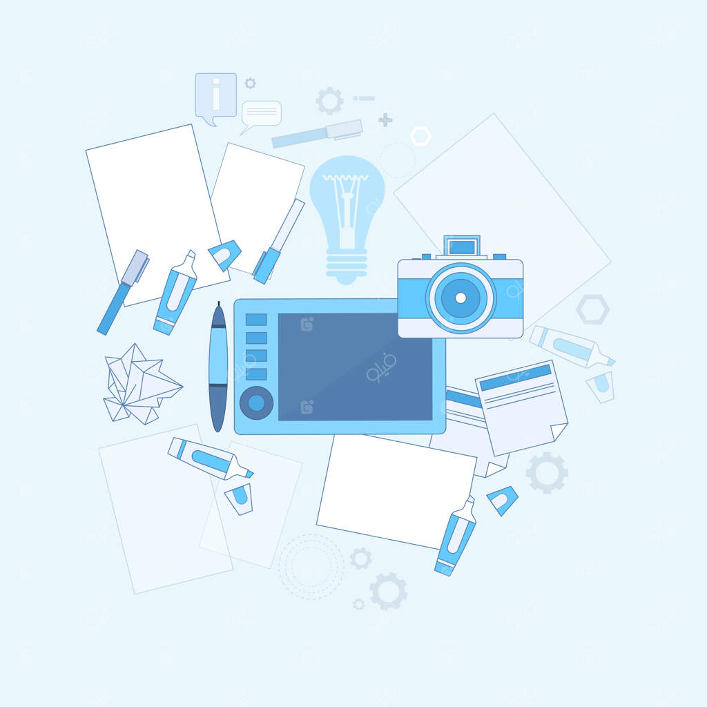 ایده طراحی: طرح آیکون وب توسط طراح گرافیک - وکتور خطی نازک