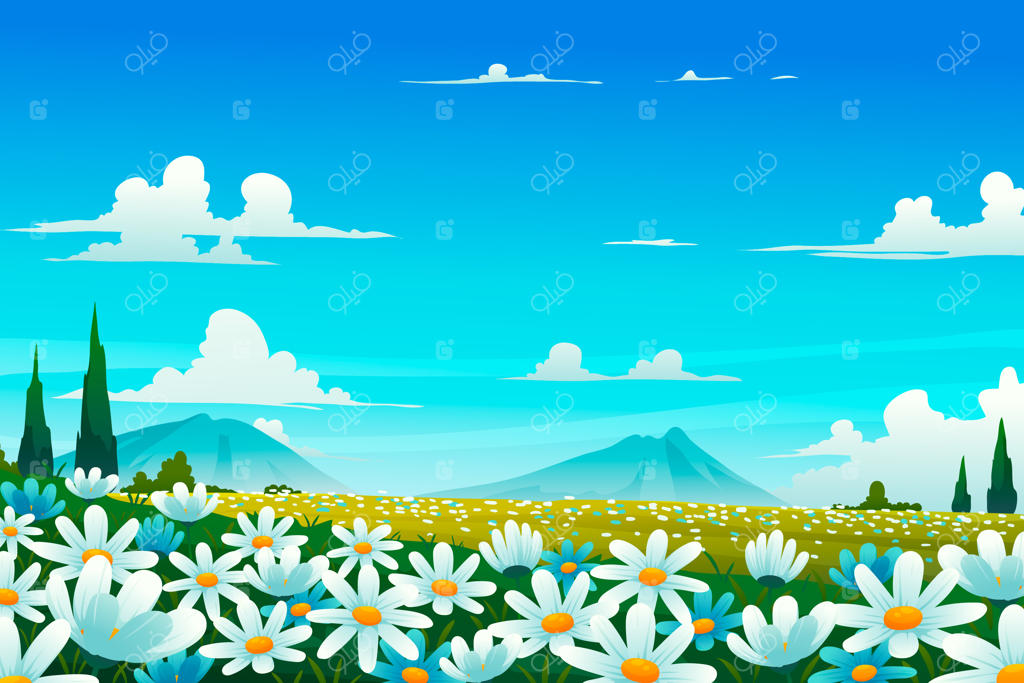 منظره زمینه مزرعه گل‌های گرادیانی