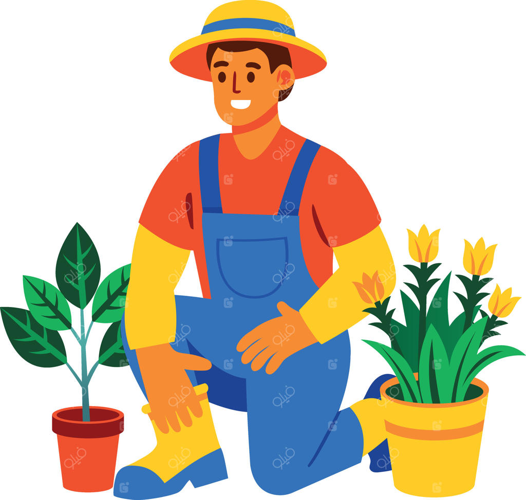 نماد مینیمال از یک باغبان