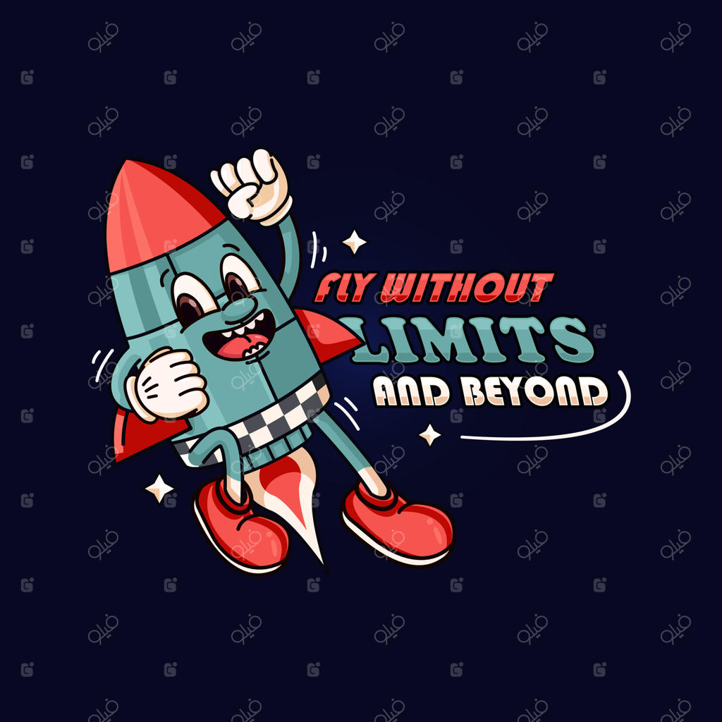 موشک پرنده با طرح رترو: مناسب برای لوگوها، ماکت‌ها، تیشرت‌ها، استیکرها و پوسترها