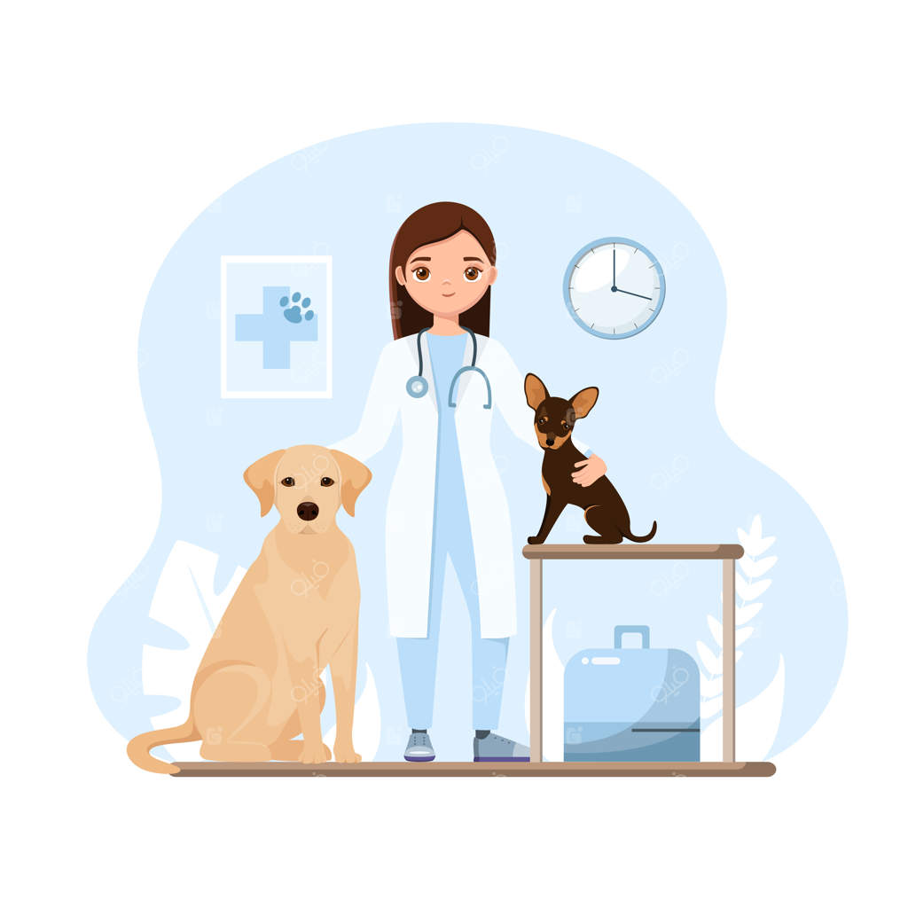 دامپزشک با سگ‌ها - طراحی ساده