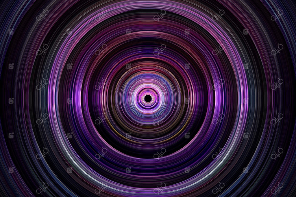 پس‌زمینه انتزاعی و سه‌بعدی دایره‌ای با گرادینت مایع، چرخان و درخشان