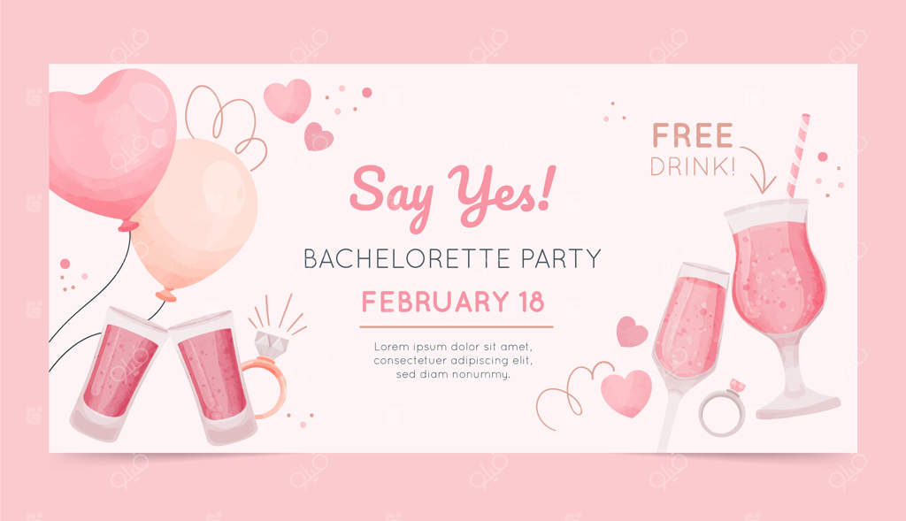 بنر افقی جشن دوستانه با آبرنگ