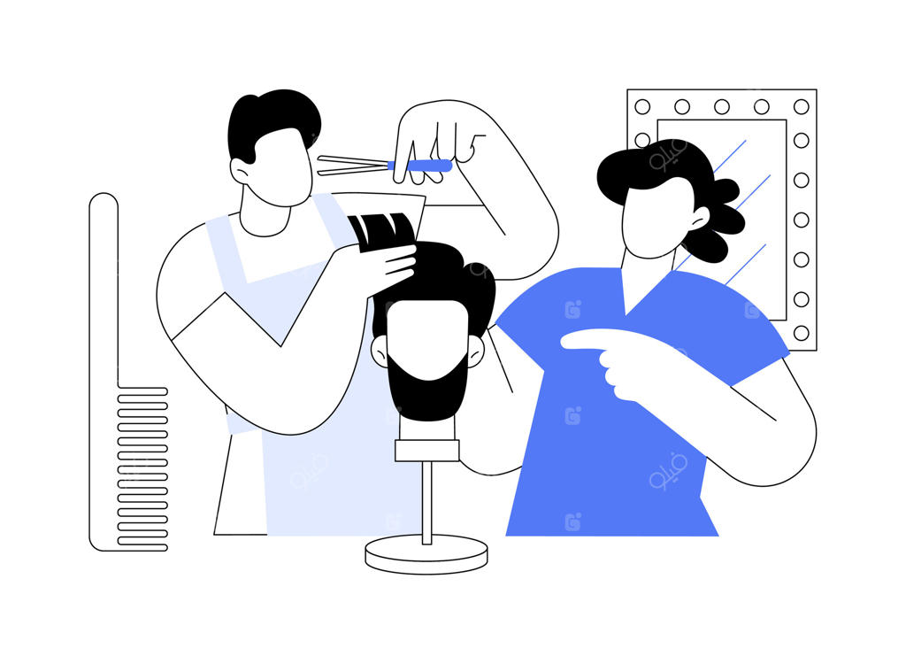 تصاویر کارتونی آرایشگری به صورت انفرادی.