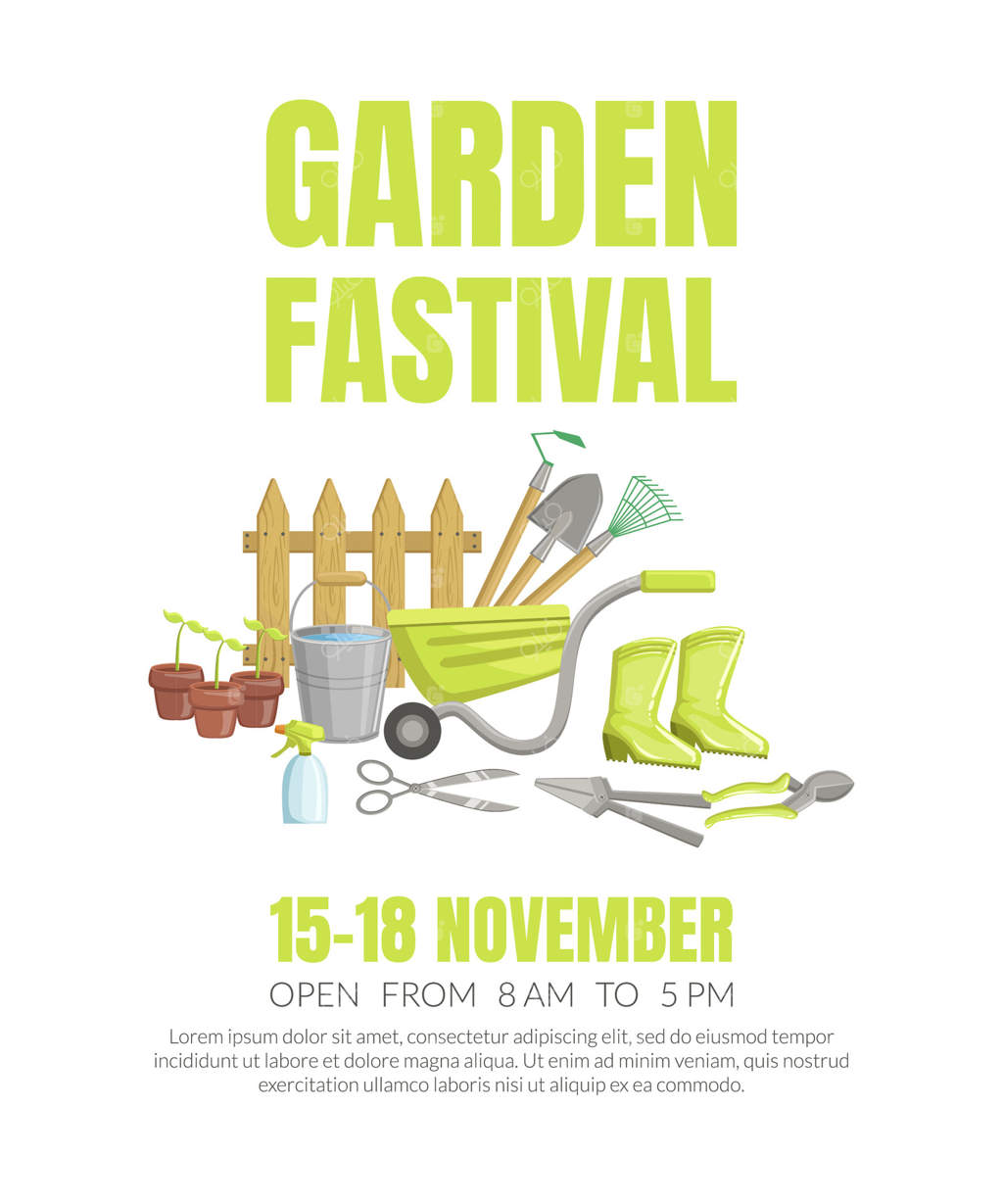 ترکیب ابزار باغبانی و حروف‌نگاری: یک تصویرسازی.