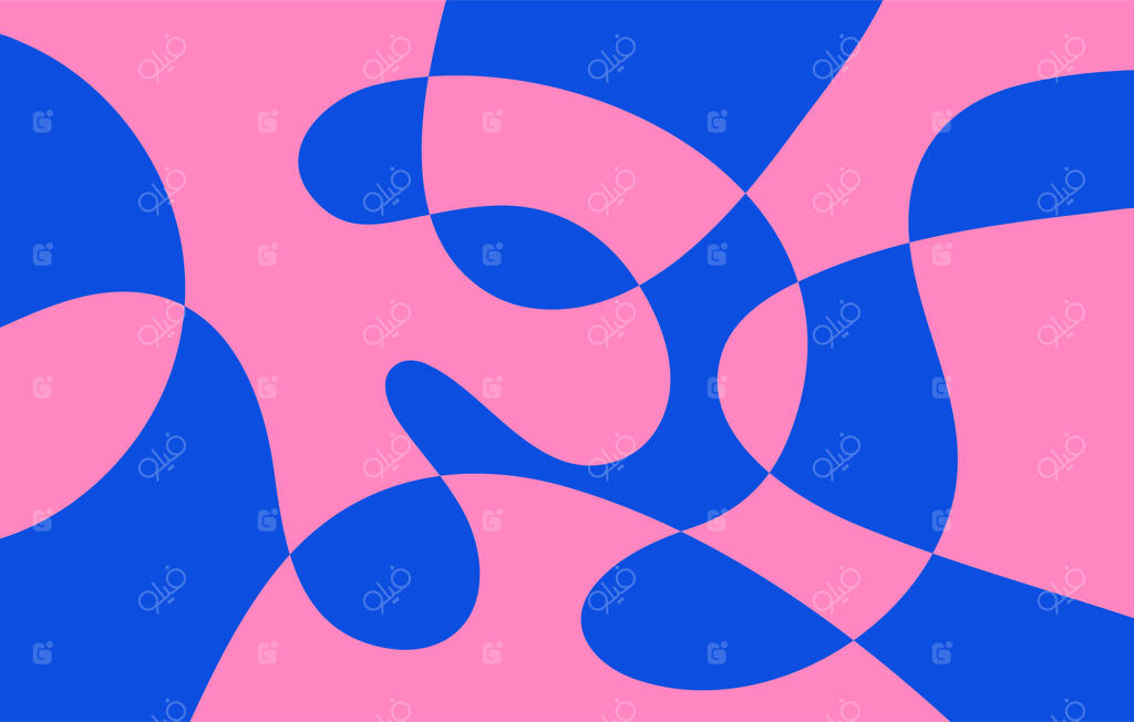 پس‌زمینه وکتور انتزاعی و افقی با موج‌های رنگارنگ و طراحی مد روز به سبک رترو دهه ۶۰