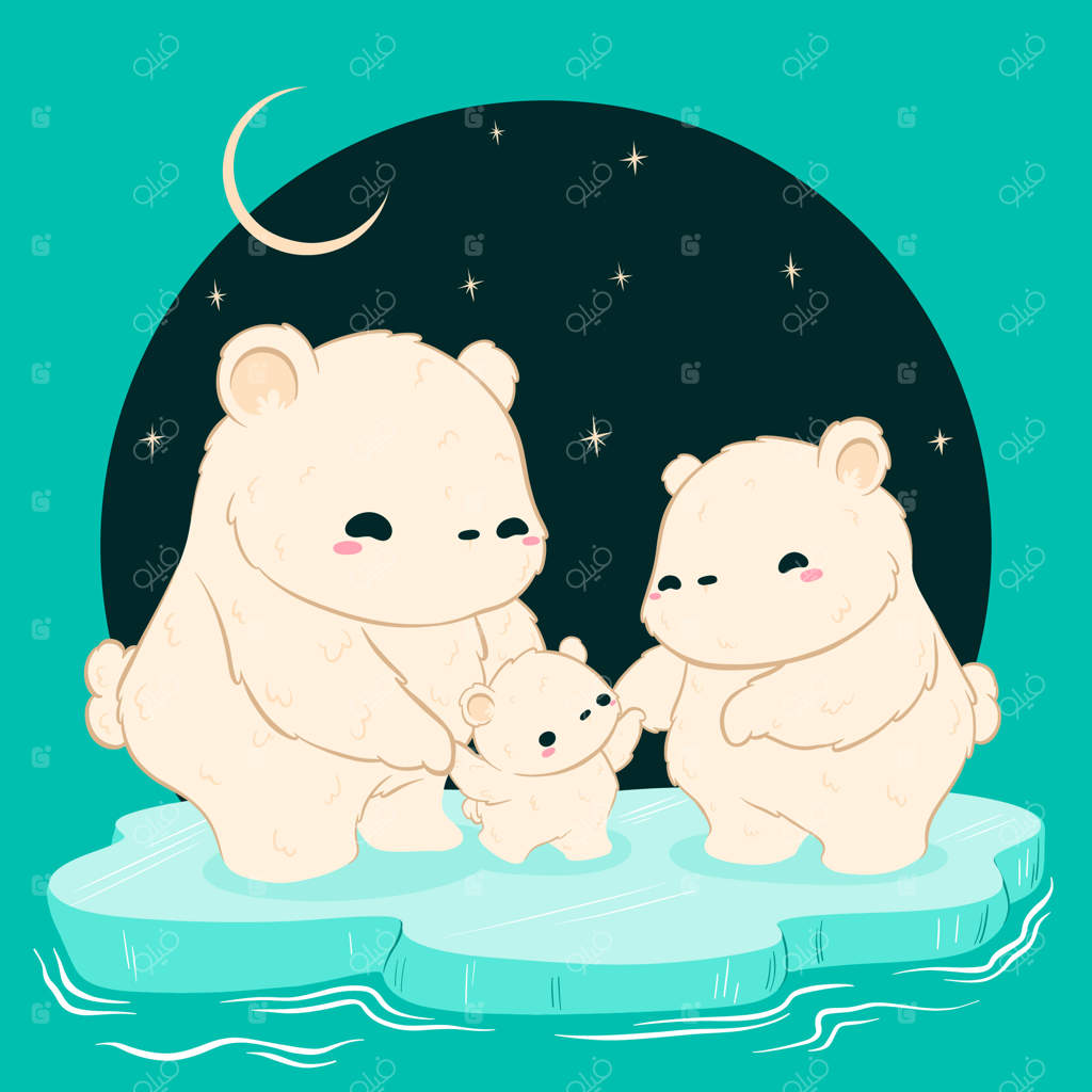 تصویر دست‌کشیده خانواده خرس‌ها