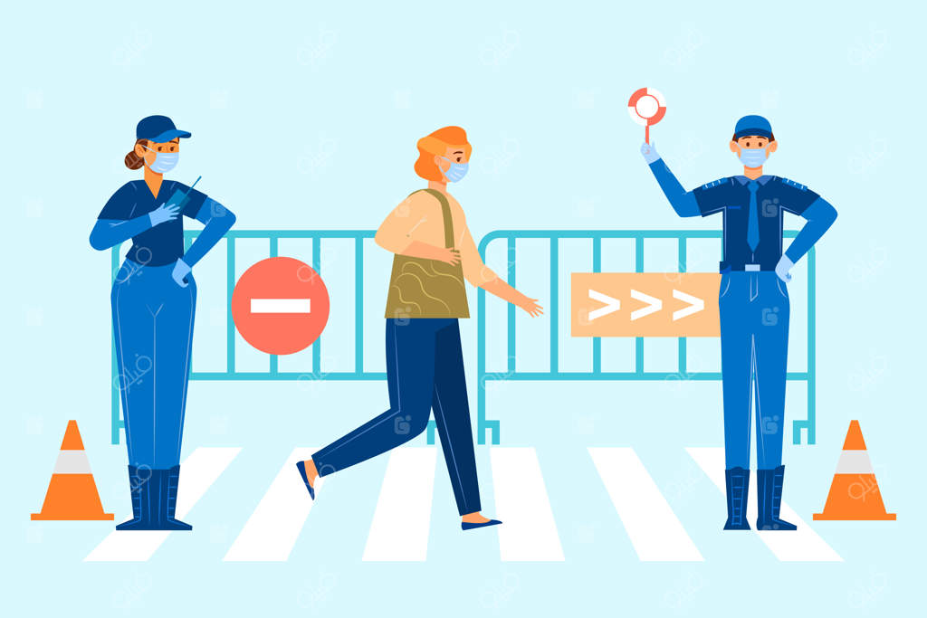 کنترل پلیس و استفاده شهروندان از ماسک پزشکی