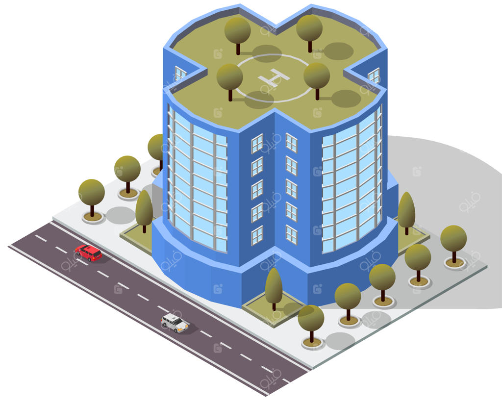 ساختمان آپارتمان هتل ایزومتریک