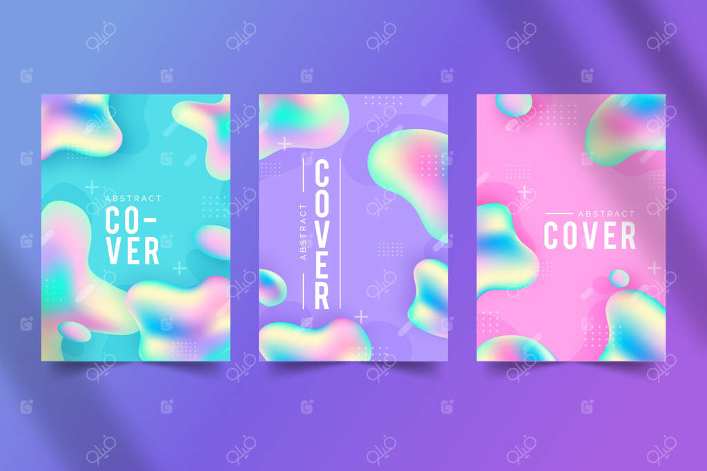 مجموعه کاور با طرح‌های انتزاعی گرادیانت