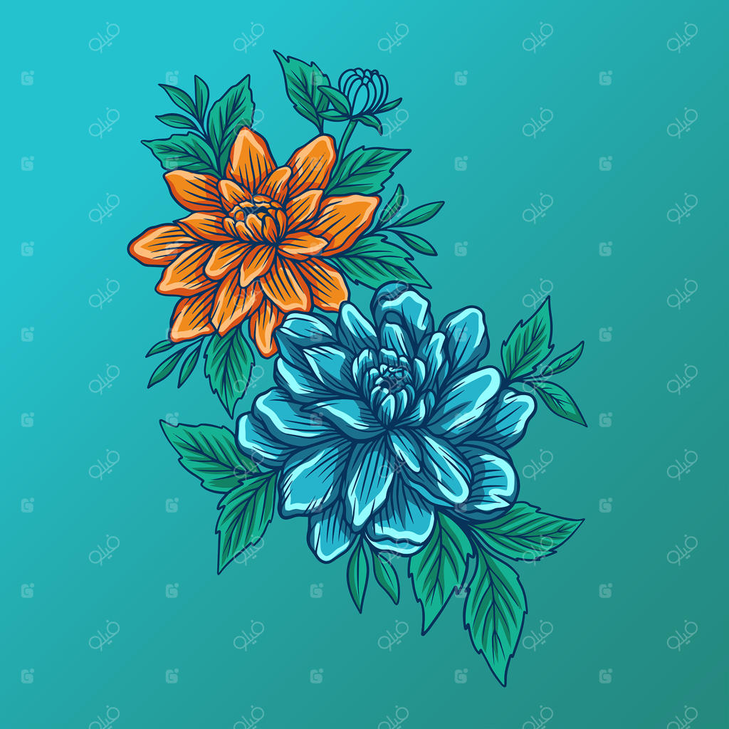 گل پاییزی روی سبز