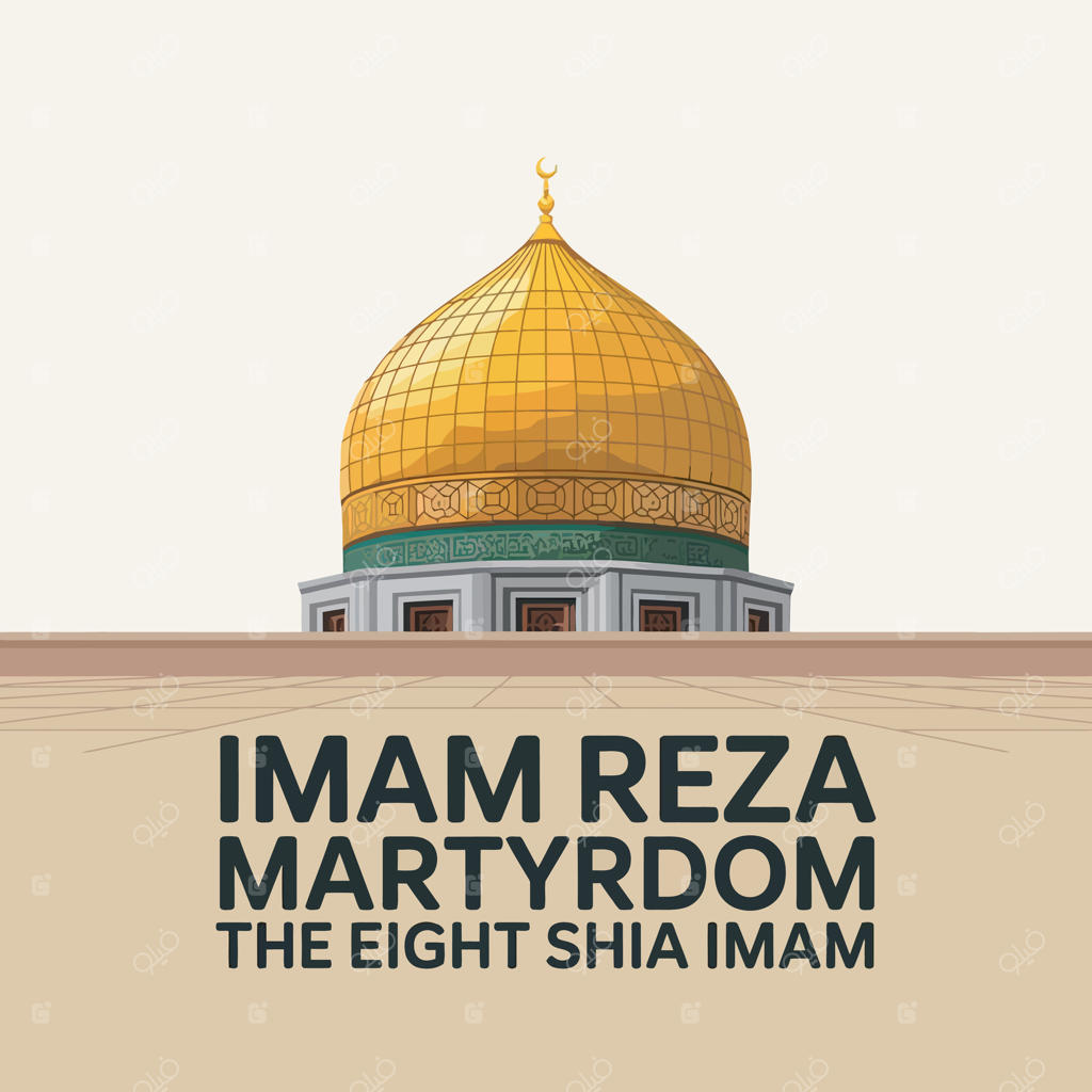 طراحی پوستر مذهبی شهادت امام رضا (ع) و گنبد مطهر ایشان