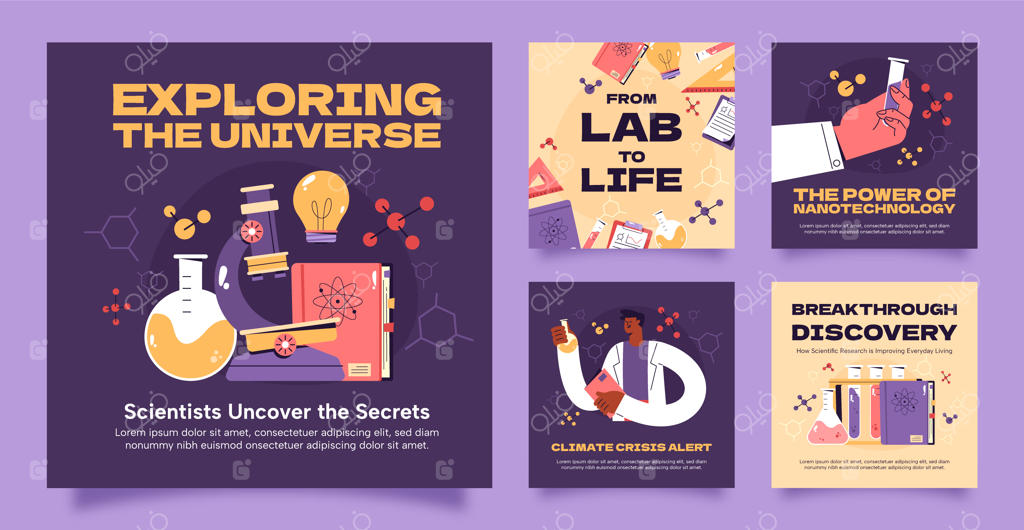 مجموعه پست‌های اینستاگرام در مورد علم و آزمایش‌ها