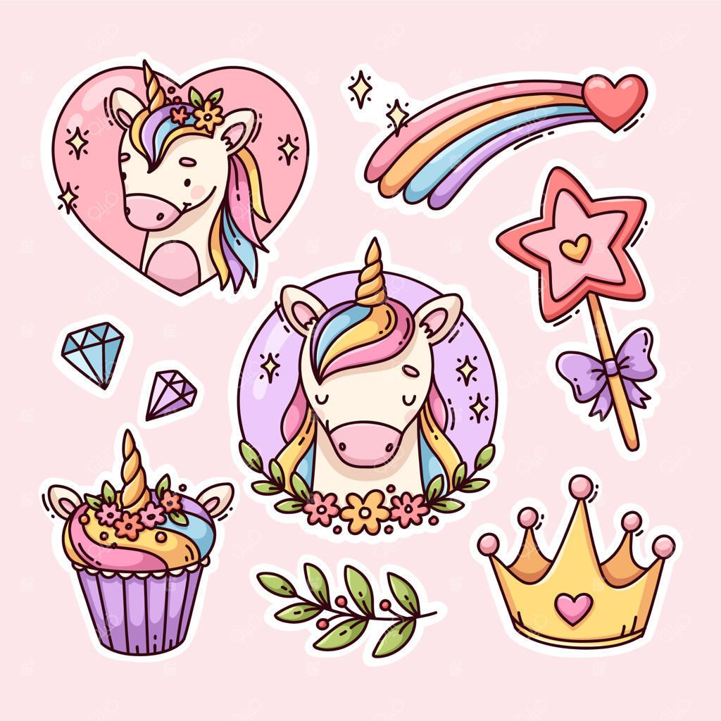 تصویرسازی اسب شاخدار با طراحی دستی