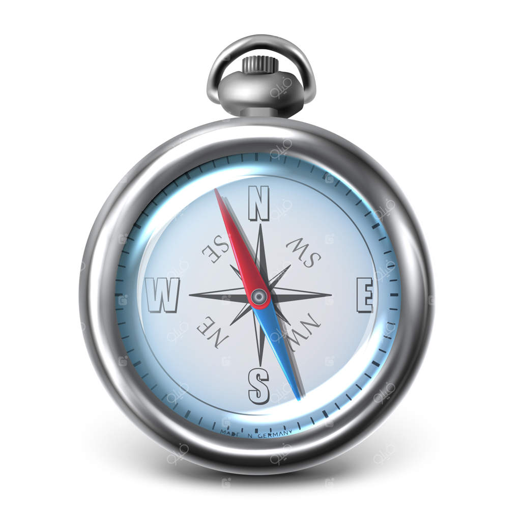 آیکون قطب‌نما به‌صورت وکتور با پس‌زمینه سفید