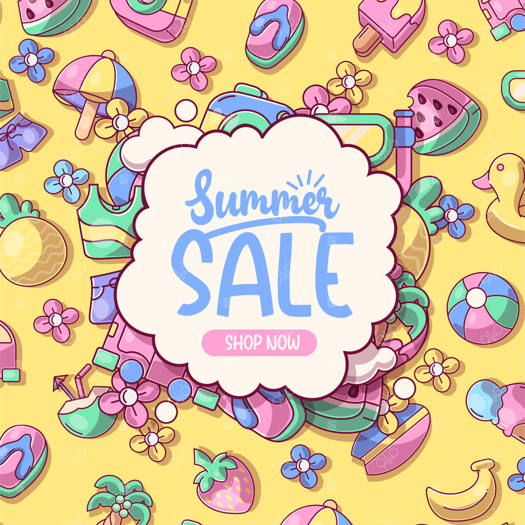 طرح پس‌زمینه فروش تابستانی برای بنرها و تخفیف‌ها - قالب وکتور و ایلوستریشن