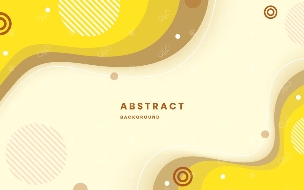 بنر قالب رنگارنگ با گرادیانت زرد: طراحی با شکل مایع در رنگ‌های قهوه‌ای و زرد. تصویرسازی وکتور.