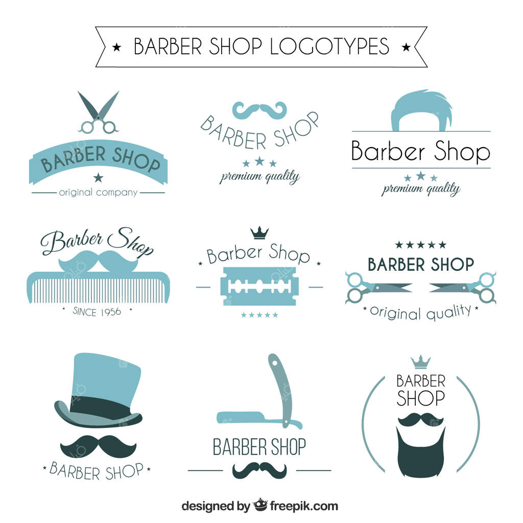 لوگوهای آبی آرایشگاه