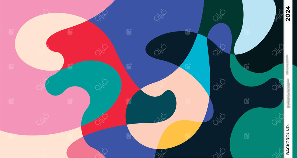 الگوی پس‌زمینه رنگارنگ و روان انتزاعی و سایکدلیک ۲۰۲۴