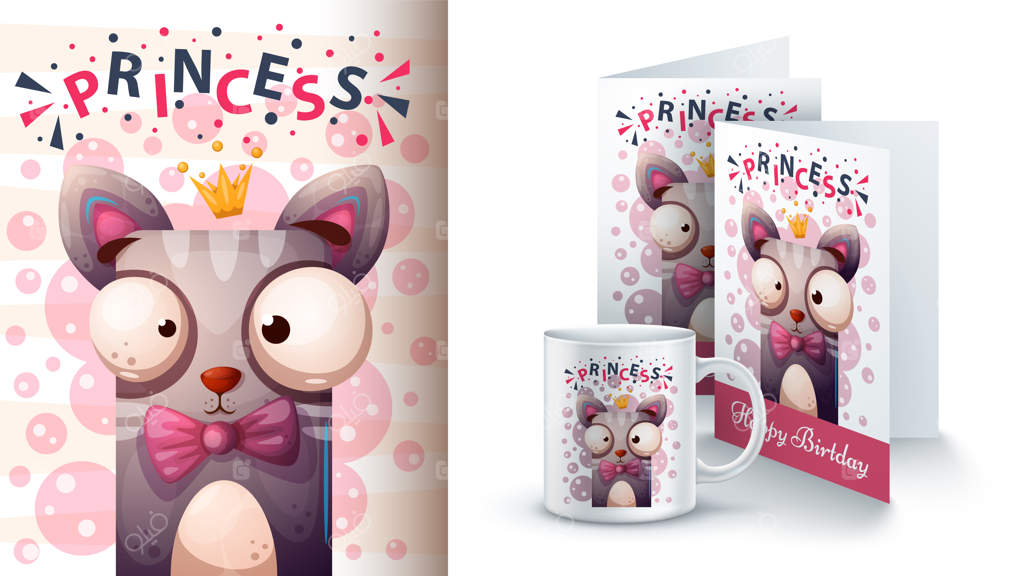 طرح فنجان گربه پرنسس