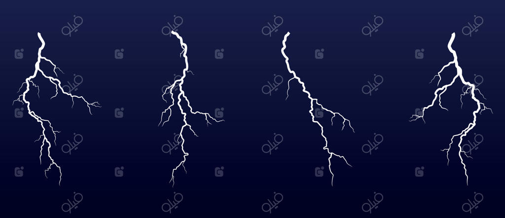 مجموعه‌ای از چهار رعد و برق طوفانی