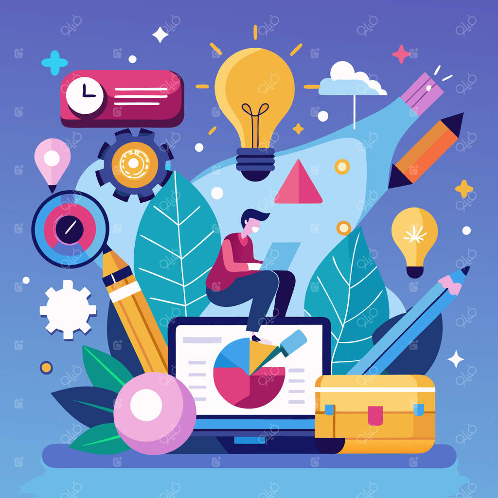 تصویرسازی فضای کاری خلاقانه: طراحی دفتر پویا با عناصر الهام‌بخش