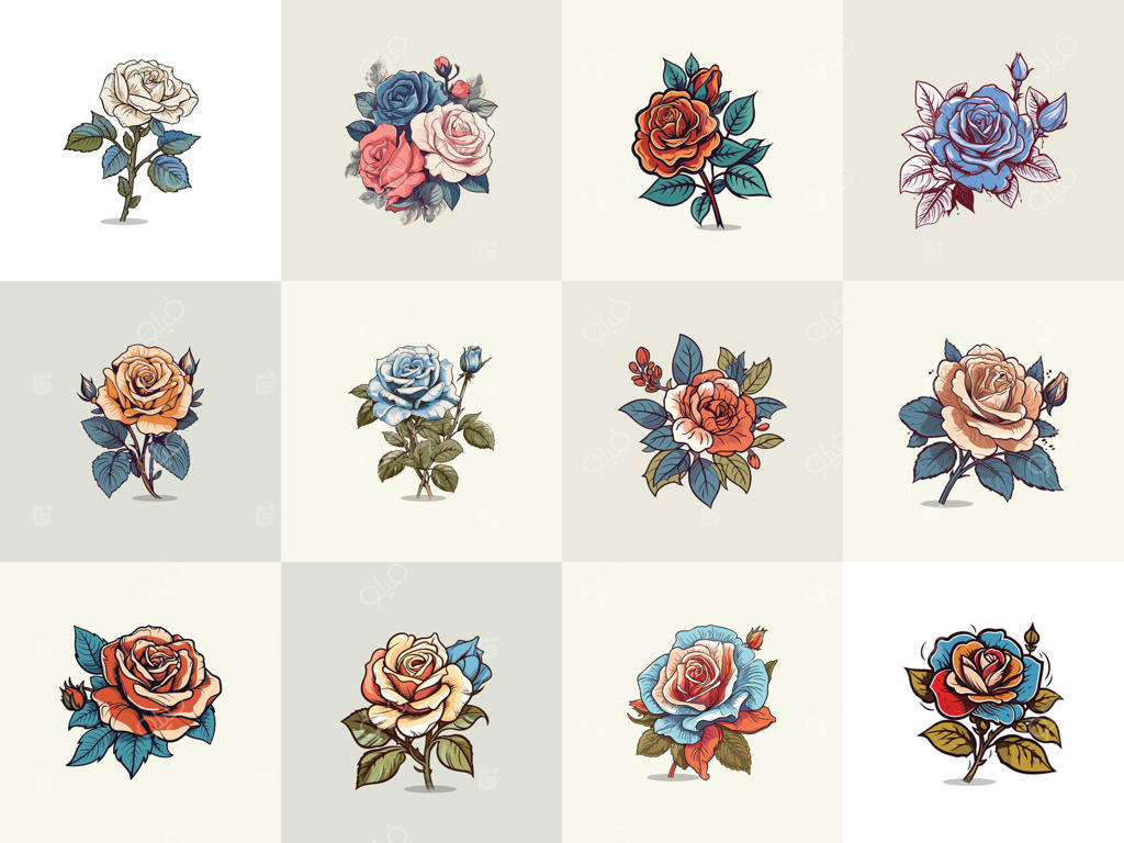 تصویر گرافیکی وکتور گل رز فلوریبوندا