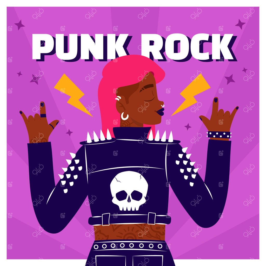 تصویرسازی دستی به سبک پانک راک