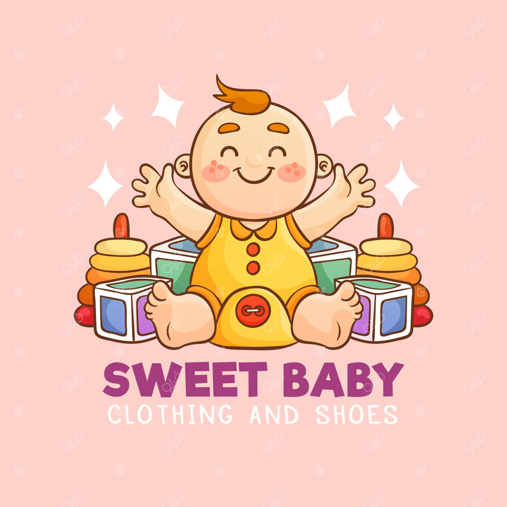 قالب لوگوی پرجزئیات نوزاد