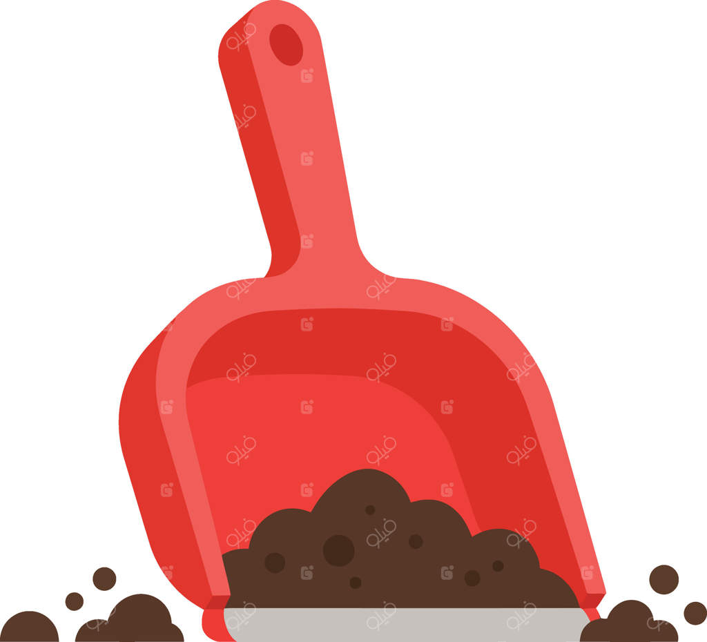 تصویر شنل باغبانی قرمز با خاک برای ابزار باغبانی و فعالیت‌های کاشت در فضای باز